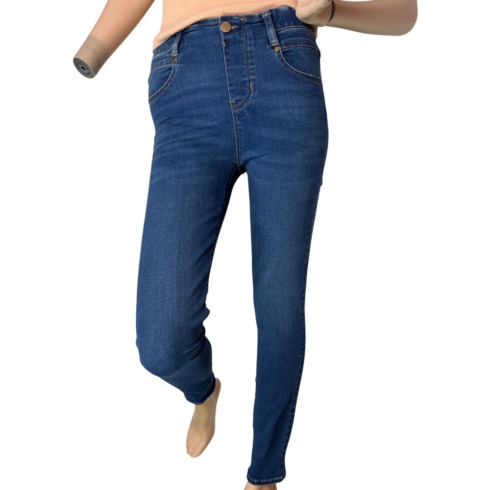 Denimco Sweetlegs Skinny Jeans Stretch High Rise Medium Wash Minimalist Y2K 27